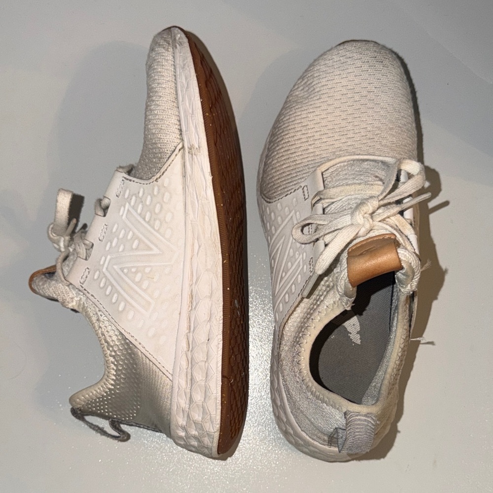 New Balance Cream and Brown Knit Runner